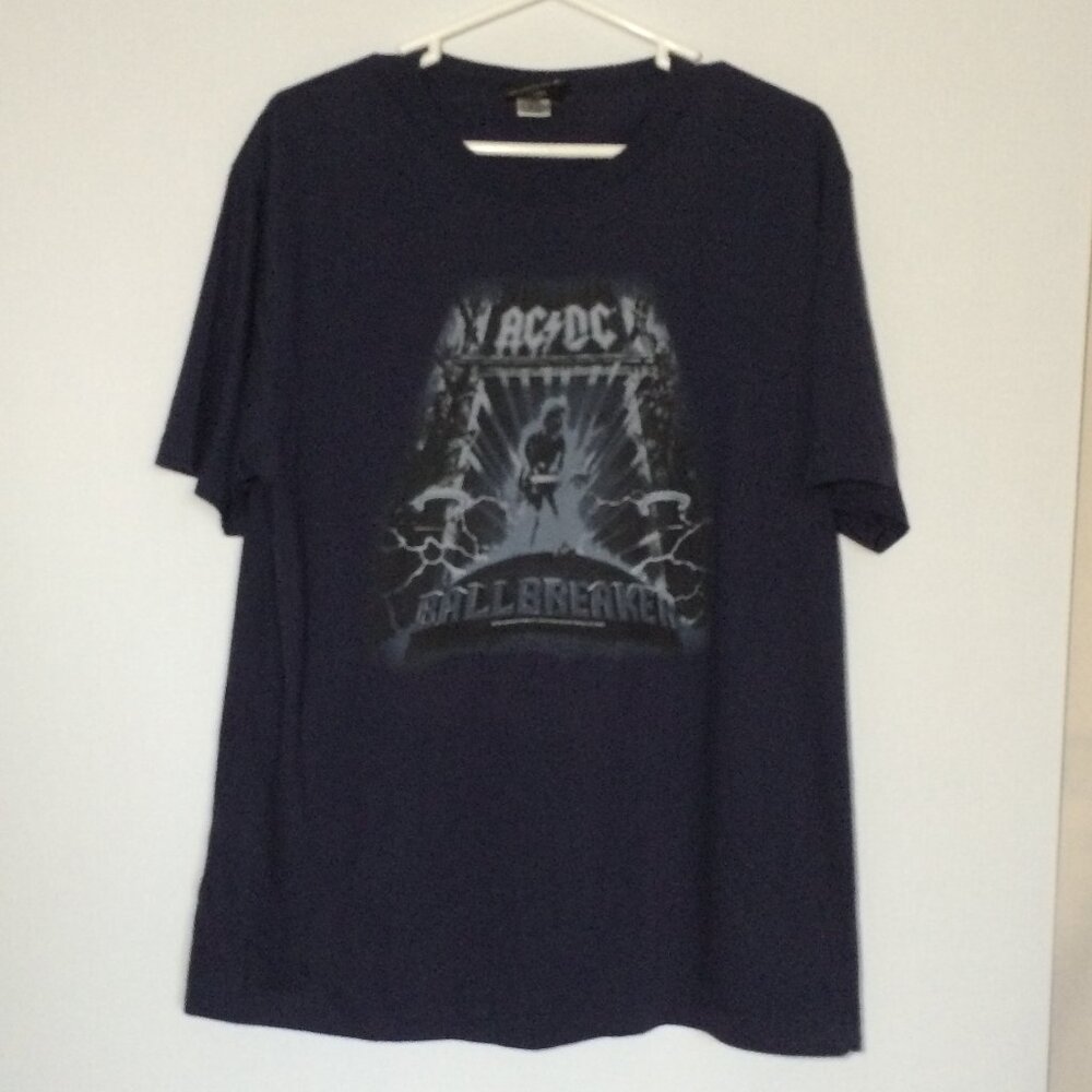 AC/DC 1995 Ballbreaker Album Cover Mens T-Shirt XL Blue Short Sleeve Admit One